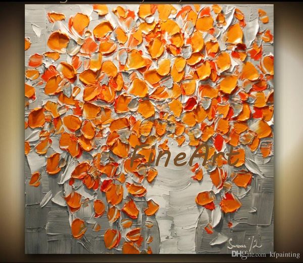 Acheter Bouquet De Fleurs Orange Contemporain Dans Un Vase Texturé Peinture à L De 3715 Du Kungfuart Dhgatecom