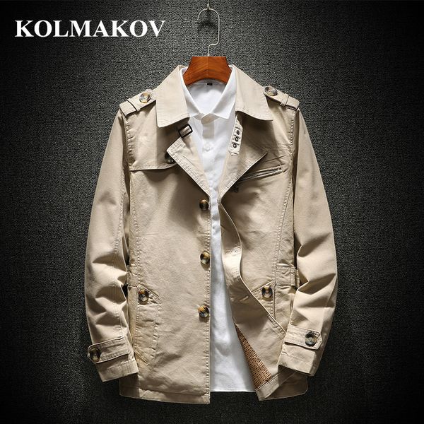 

kolmakov brand new trench coats men slim fit men's smart casual overcoat plus size m-5xl good quality fashion windbreakers male, Black;brown