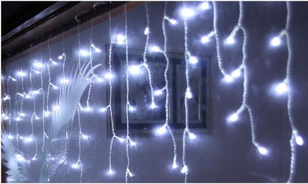 10 x 0.65m 320 LED Outdoor Home Quente Branco Natal Decorativo Xmas String Fairy Cortina Garlands Festa luzes para casamento (UE, Reino Unido, Bujão de Au)