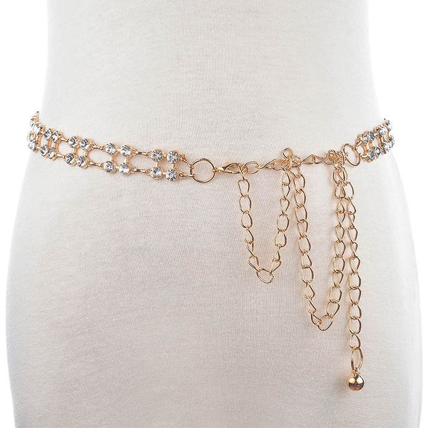 

hongmioo 2017 new fashion gold ladies women belt chain hollow new designer fashion belt chain rhinestone belts for dresses, Black;brown