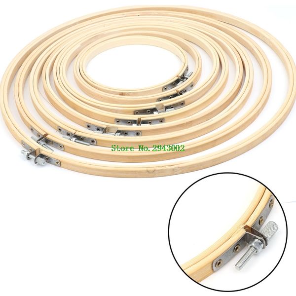 

8sizes 13-34cm bamboo wooden cross stitch machine embroidery hoop ring sewing craft diy cross stitch needlecraft tools #081925#, Black