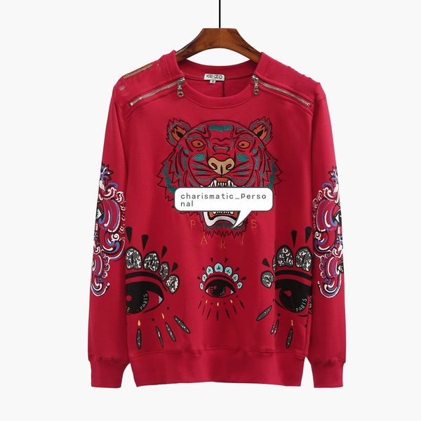 

Кофты дизайнер с длинным рукавом футболки для мужчин Тигр вышивка Hoodeis Марка lLetter