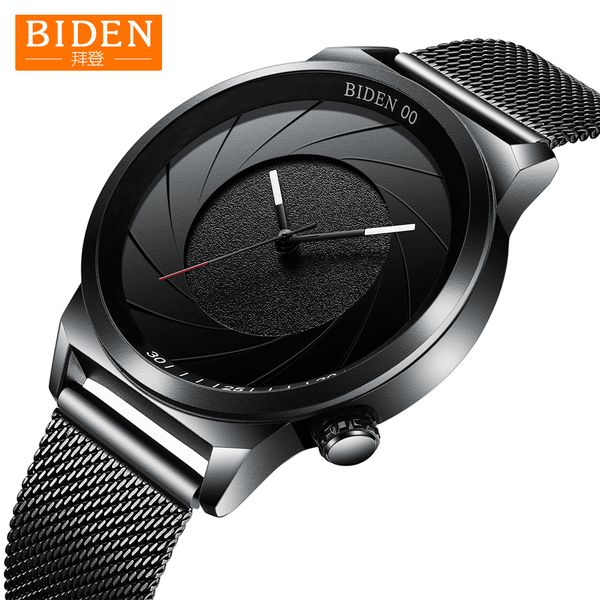 

casual design watches for men biden stainless steel ultra-thin clock drop shipping male quartz business men's luxury wristwatch, Slivery;brown