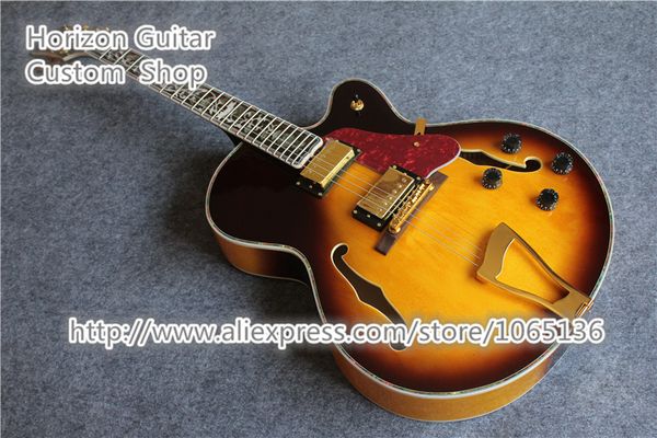 

китай музыкальные инструменты l5 электрогитара джаз полые archtop тела f отверстия старинные солнечные лучи на складе для продажи