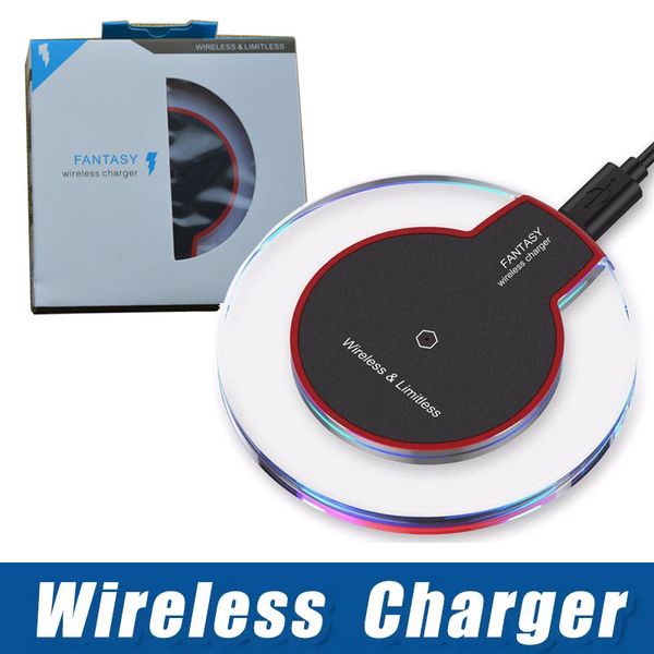 qi wireless charger for samsung iphone 8 x plus s7 s8 s9 note 8 9 with retail package