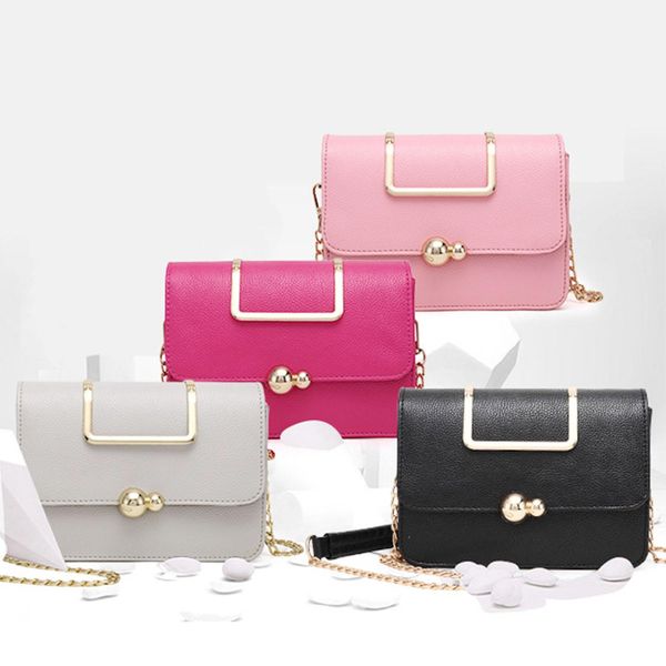 

the new fashion all-match lady crossbody handbag shoulder bag chain pu square cross section simple multifunctional large capacity