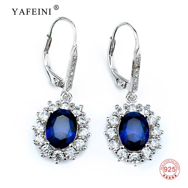 

women fashion cz crystal sapphire waterdrop earrings romantic 925 sterling silver dangle earrings brincos wedding bridal jewelry, Golden;silver