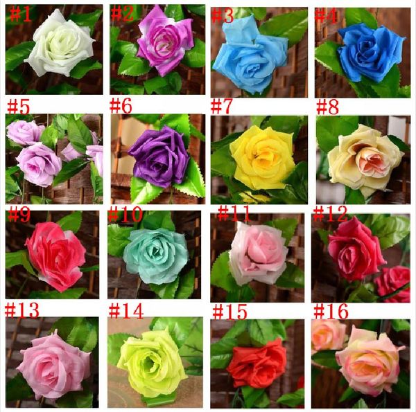 

elegant simulation vine silk cloth fake flower cane rose romantic wedding decoration artificial hanging wisteria flowers string