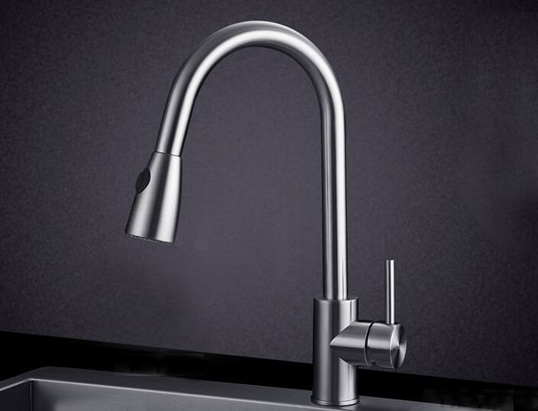 

бесплатная доставка sus 304 из нержавеющей стали спикер typle кухня вытащить кран раковина воды смеситель 315