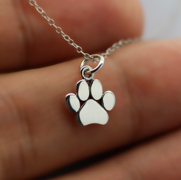 Acheter Chat Blanc Chien Griffe Amour Pendentif Collier Patte Imprimer Charme Chien Chat Animal Animal Creux 925 En Argent Sterling Collier De 17 Du