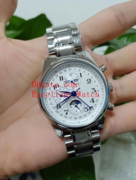 

sell fashion watches 40 mm l2.673.4.51.6 master collection date stainless steel white dial asia automatic mechanical transparent mens, Slivery;brown