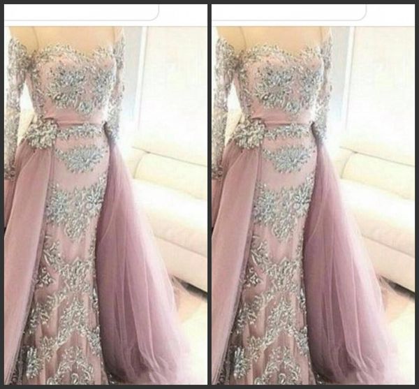 

с плеча араб видеть сквозь длинный рукав вечерние платья overskirts 2019 новый длинный вечернее платье сексуальная партия выпускного вечера, Black