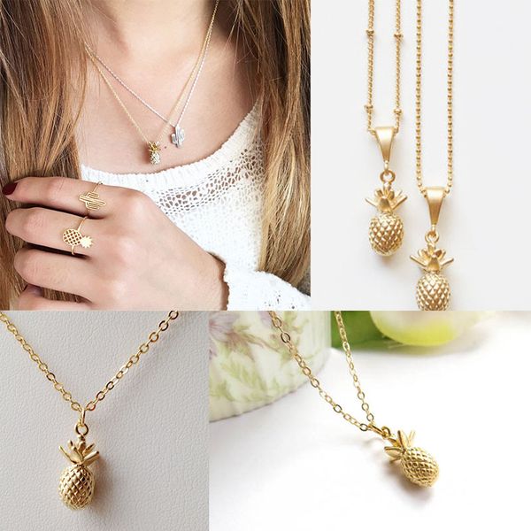 

2018 pretty gold pineapple necklace, Silver