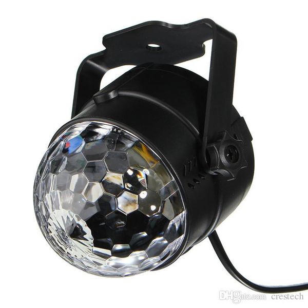 

crystal ball party light disco ball strobe lighting rotating lamp 5w rgbwp led sound activated dj karaoke stage lights kids birthday gift