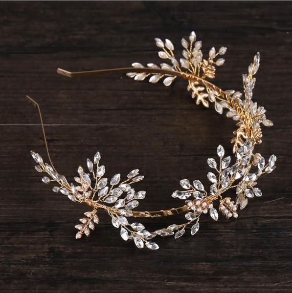 

красивый золотой кристалл волос обруч головные уборы, европейский и американский элегантный золотой блондинка волос пояса ювелирные изделия, Slivery;golden