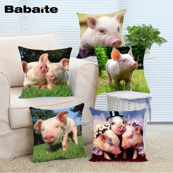 Babaite Custom Cut Pig Pets Luxury Throw Pillow Hotel Soft Square