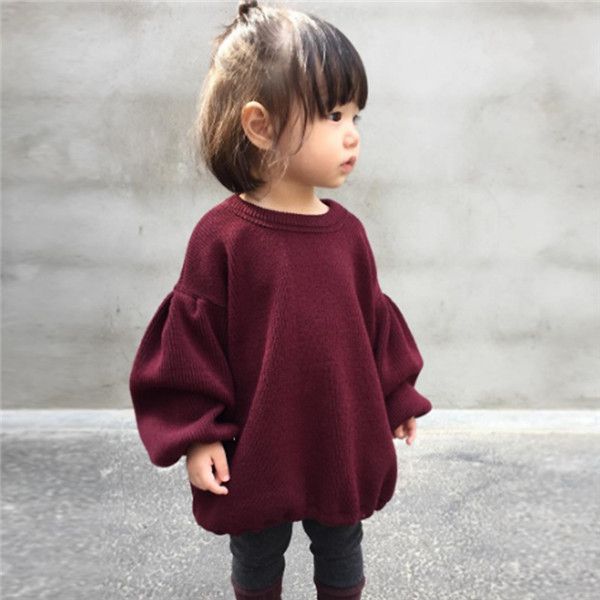 

emmababy autun baby girls wine red sweaters 1-6y cute kids girl sweaters sweater warm jumper pullover long sleeve outwear, Blue