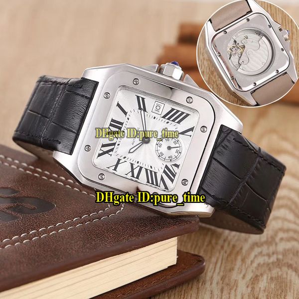 Yeni Galbee XL 39mm Beyaz Asyalı 2813 Otomatik Erkek İzle 316L Çelik Kasa Deri Kayış Yüksek Niteliği Ucuz Gents Watches Dial