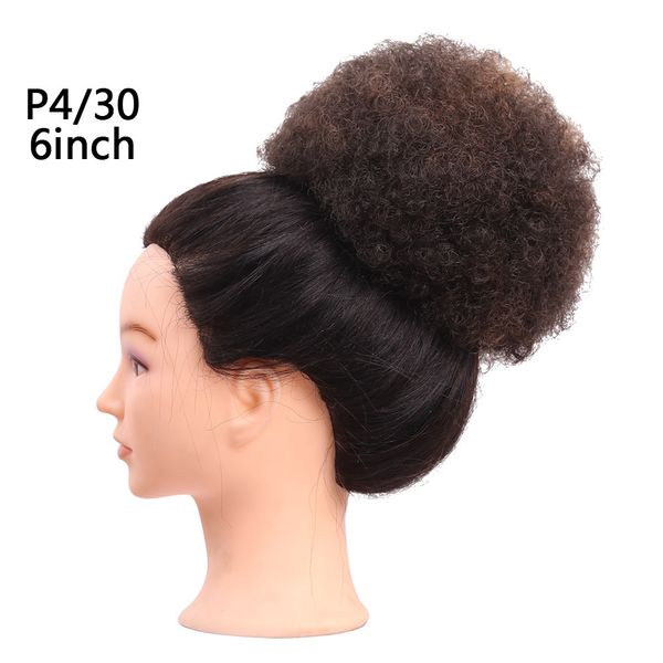 6 inç kadın elastik net kıvırcık chignon ile iki plastik tarak kabarıklığı Sentetik saç 40 g / adet