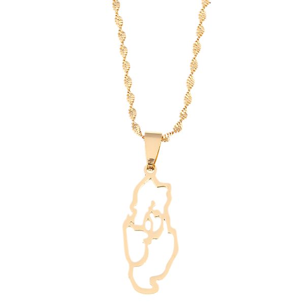 

stainless steel qatar country map pendant state of qatar jewelry map jewelry, Silver