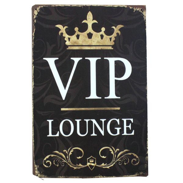 

vip lounge tin plate sign metal home decor wall art auto shop garage pub cafe matal craft bar wall painting 30x20cm a264