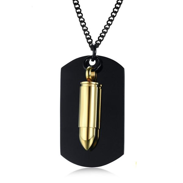 

black men fashion jewelry gold necklace bullet pendant lover's chain steel link stainless necklace color bluer for gift boys j990 cxlui