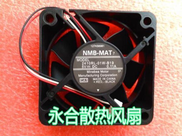 NMB-MAT 2410RL-01W-B19 5V 0.11A 6025 6 centímetros 3 linha copiadora ventoinha silenciosa