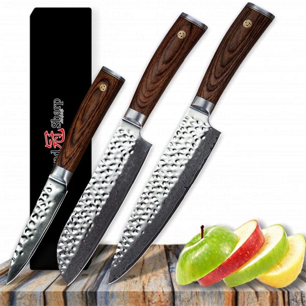 Grandsharp Kitchen Knife Set Chef Santoku Paring Kitchen Knives