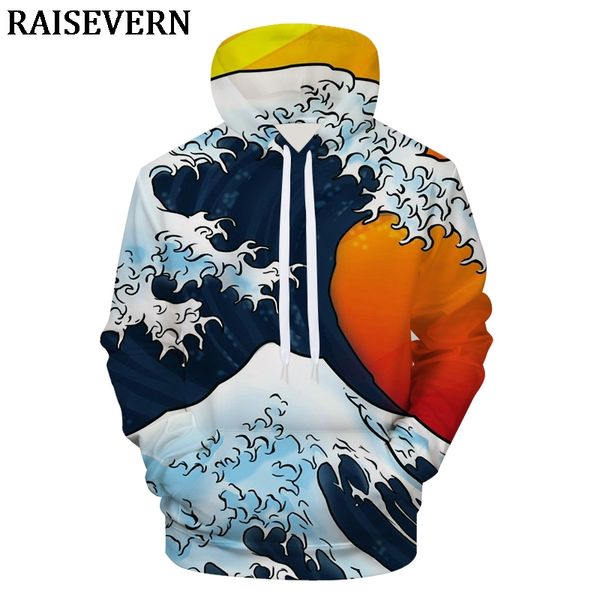 

sea waves funny hoodies sweatshirt autumn winter men 3d hooded pullover streetwear tracksuit hooded hoodies plus size s-5xl, Black