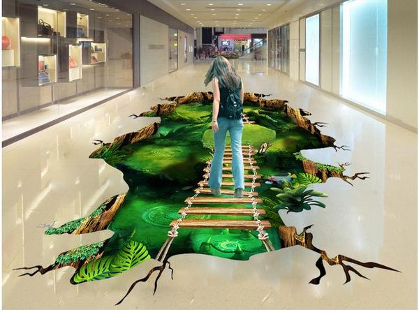 

кирпич обои торговый центр magic dream forest road 3d пол трехмерная живопись пвх самоклеящийся пол