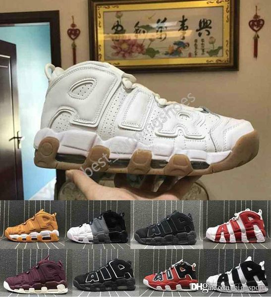 

2018 QS 96 Olympic Varsity Maroon more Mens Basketball Shoes 3M Scottie Pippen air Uptempo Chicago SUP Trainers Sports Sneakers Size 40-47