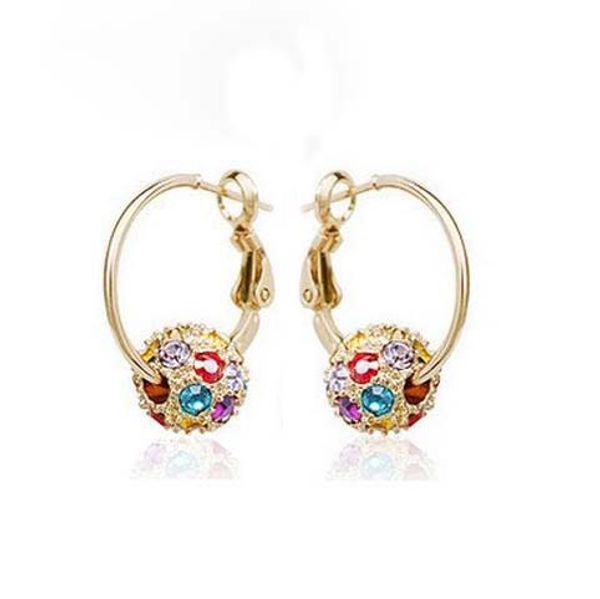 

whole saleh:hyde princess 4 color hoop earring for women micro crystal ball cz zirconia earing jewelry brincos wholesale, Golden;silver