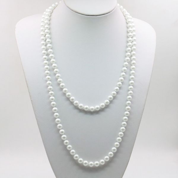 

new white accessory necklace chokers summer jewelry making glass beads women girls gifts wedding party round diy beads balls, Silver