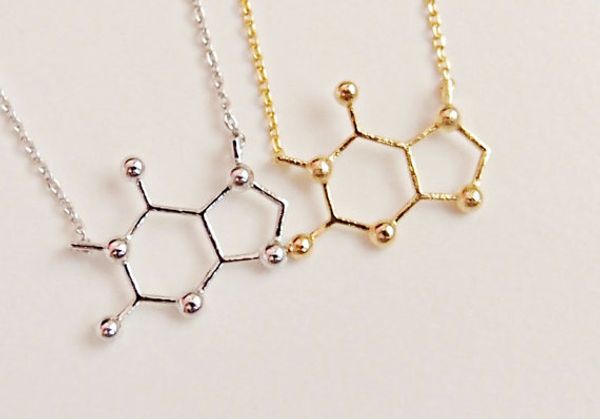 

30pcs gold/silver dainty love addiction chemistry element pendant characteristic molecule model necklace jewelry for gift