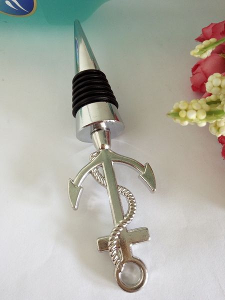 

Wedding favor gift and giveaway for man gue t nautical themed anchor wine bottle topper party ouvenir 100pc lot