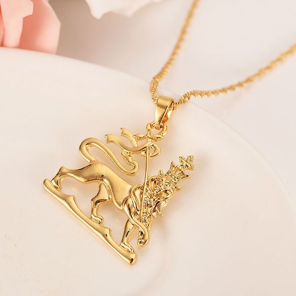 

ethiopian lion king jewelry set real solid gold gf necklace/earrings/pendant habesha africa wedding bridal jewelry sets gifts, Silver