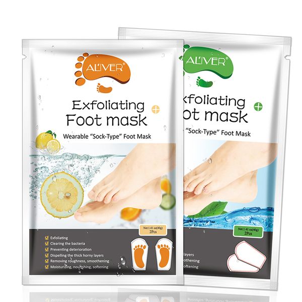 

lemon aloe rose coconut exfoliating foot mask hand mask socks peel off remove dead skin foot care foot spa treatments 2 pieces=1 pair 54g