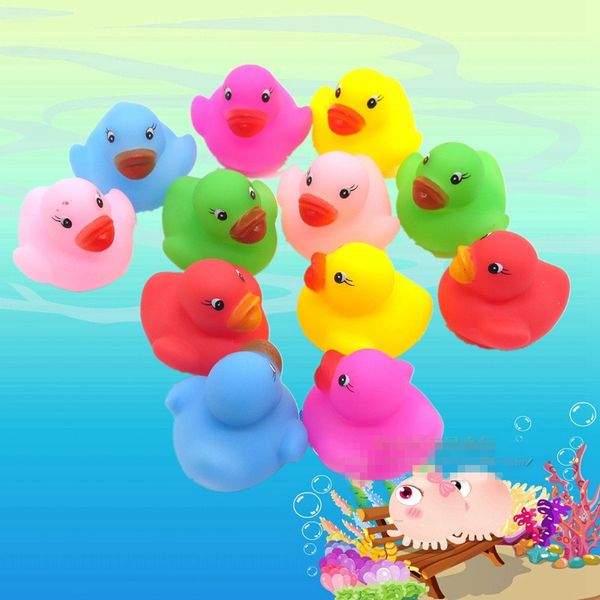 

Bath Toys Shower Water Floating Squeaky Rubber Ducks Colorful Bath Toys Children Water Swimming Funny Newborn Toy