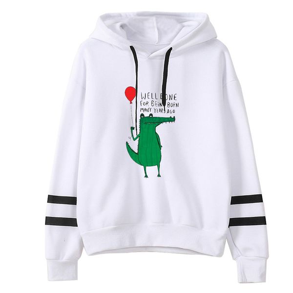 

tumblr women kawaii hoodies dinosaur well done print sweatshirts 2018 spring harajuku female long sleeve hooded, Black