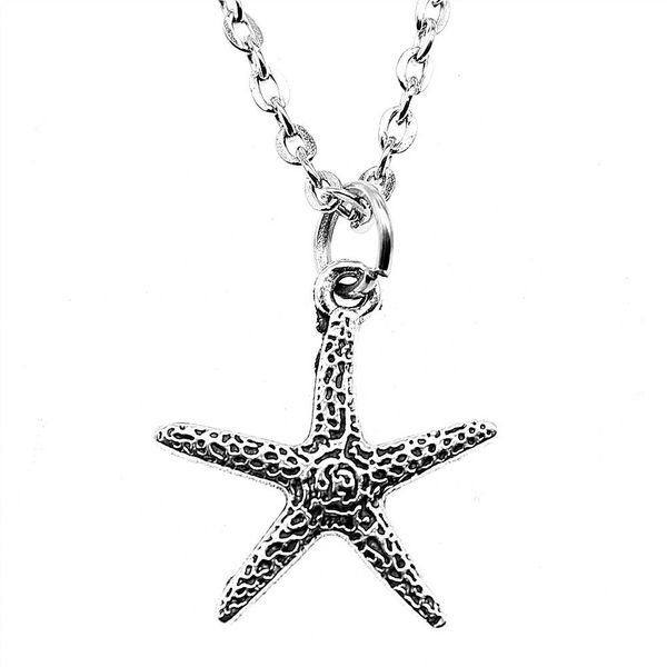 

wysiwyg 5 pieces metal chain necklaces pendants hand made necklace men starfish 20x18mm n2-b12429, Silver