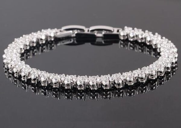 

style zircon bristles with heart-shaped roman bracelet glitter crystal bracelets for couples' birthday presents are chic and elegant, Black