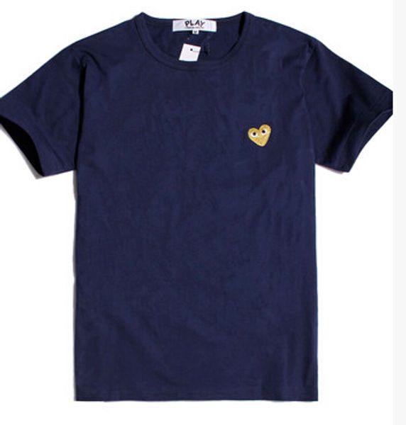 

22 color men women black red heart de play garcon cdg embroidery heart hort leeve tripe t hirt embroidery red heart top tee