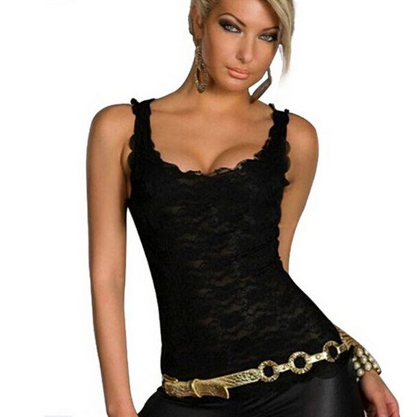 

women tank fashion lace women's tank crochet embroidery fitness summer casual blouse camisole sleeveless shirt for female, Black;white