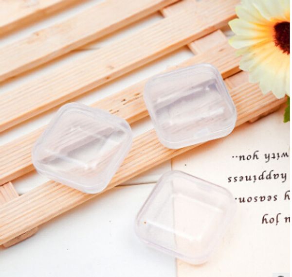 

transparent plastic small storage box mini clear square box jewelry box earplugs storage case beads makeup container