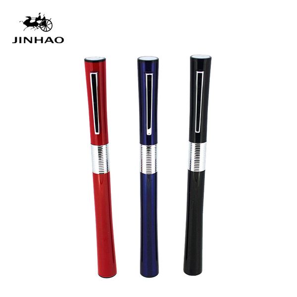 

stationery jinhao luxury metlal gift pen 0.38mm extra fine nib fountain pen black silver ink pens christmas gift