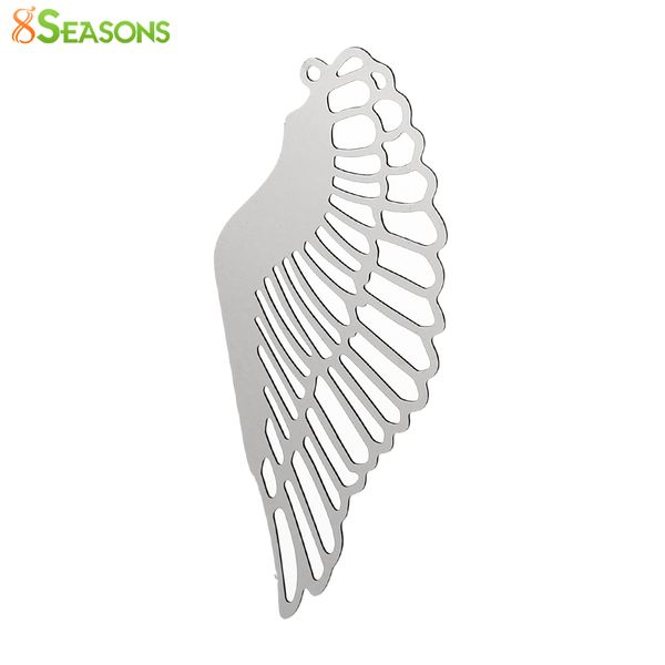 

8seasons 304 нержавеющая сталь подвески филигрань штамповка крыло ангела серебряный тон полые 42 мм (1 5/8") х 19 мм (6/8"), 10 шт, Black