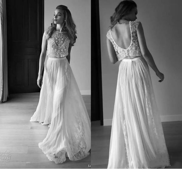 

2020 bohemian wedding dresses sweetheart sleeveless low back pearls beading sequins bridal gowns lace beach boho wedding dress, White