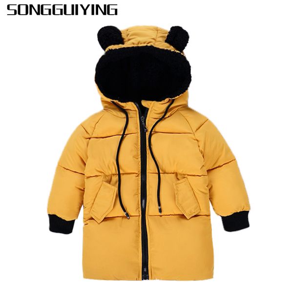 

songguiying a168 children winter cotton jackets boys girls coats girl thickening hooded warm jacket kids clothes down parkas, Blue;gray