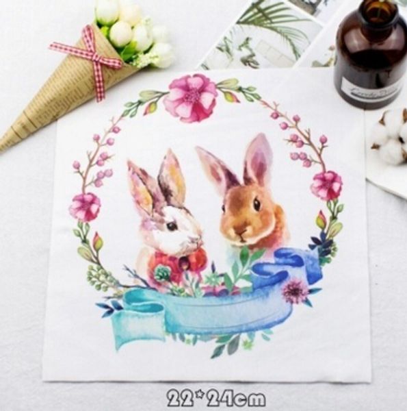 

alice rabbit diy stickers for t-shirts and hoodies men women couples patches iron-on transfers patches for clothes, Black