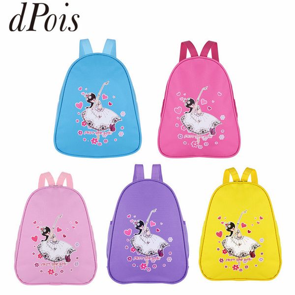 

dpois fashion kids lovely ballet dance bags for girls students school backpack floral cartoon ballerina gym ballet shoulder bag, Black;red